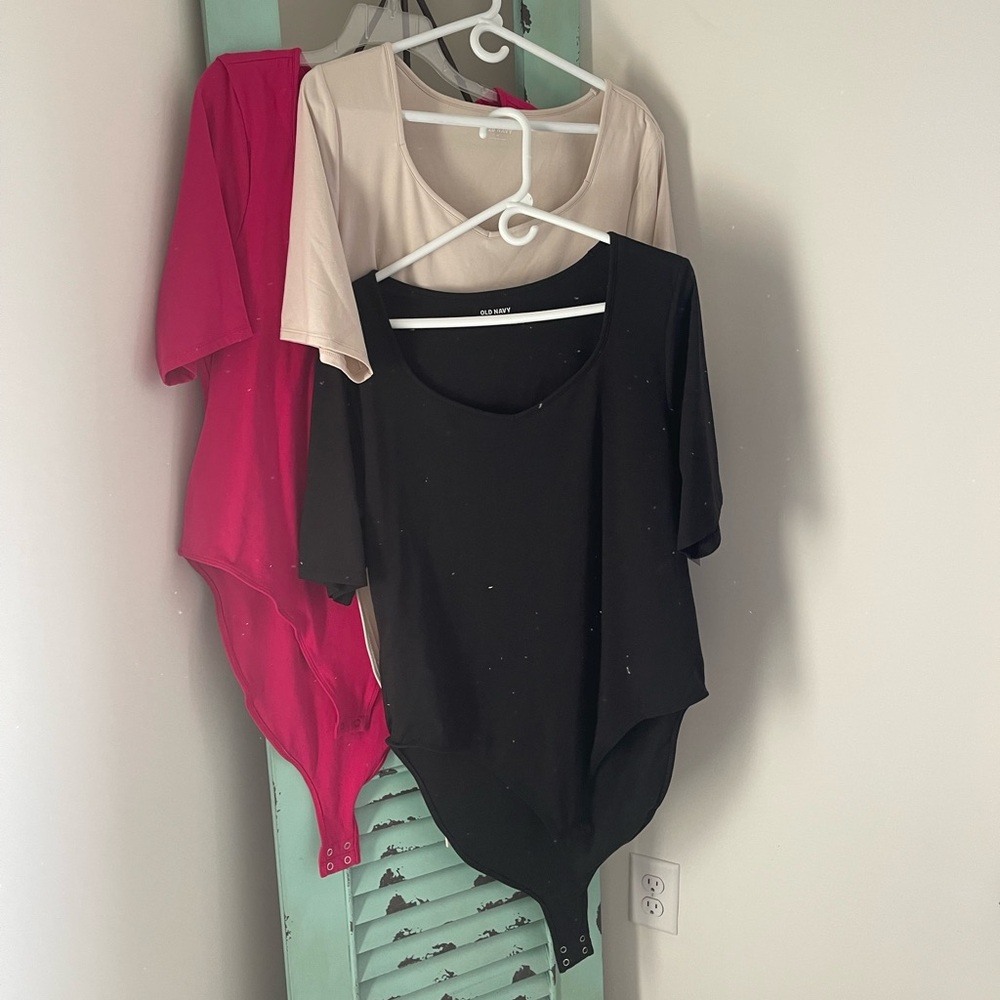 Old Navy Women's Bodysuits - Black, Pink, Cream